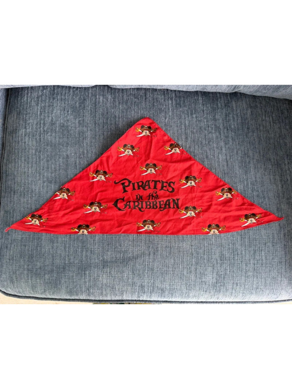 Red Disney world Pirates of the Caribbean triangular bandana
